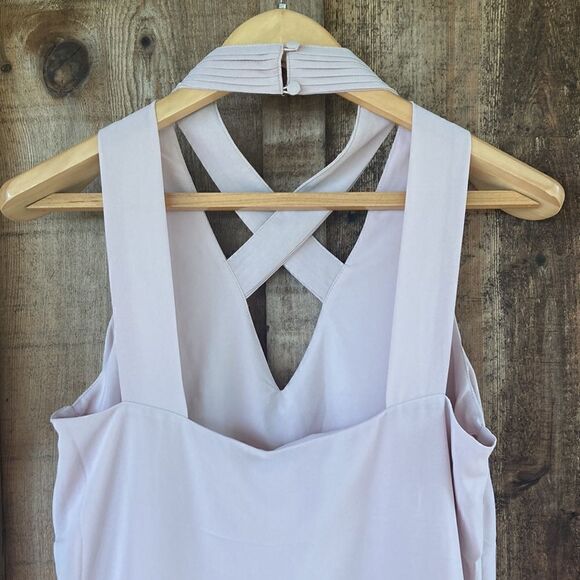 Naked Zebra Cross Neck Chiffon Mini Shift Dress - Picture 7 of 10